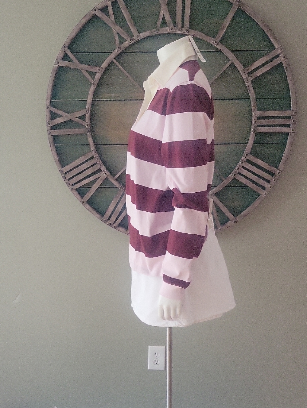J. Crew Premium Weight Classic Rugby Shirt In Rugby Stripe Ice Red - Picture 3 of 10